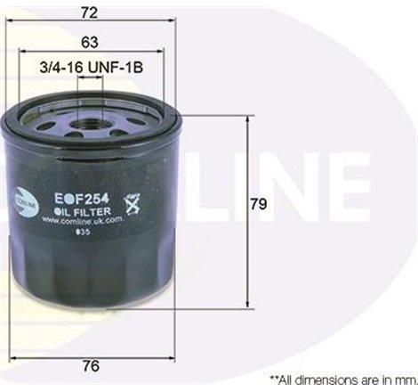 Filtru ulei - Comline-EOF254