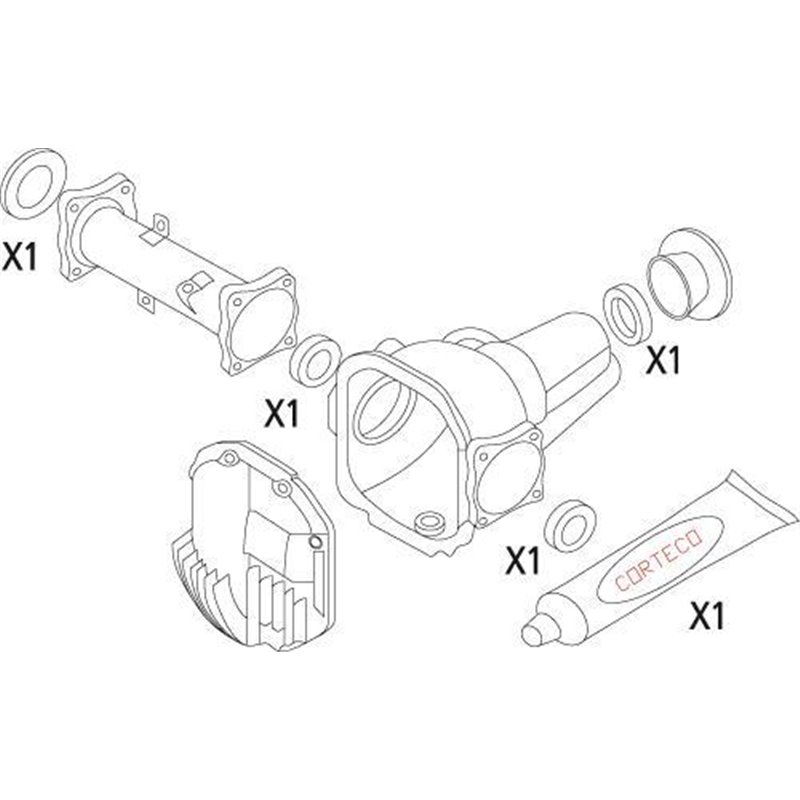 Set garnituri diferntial MITSUBISHI L200-TRITON. PAJERO II. PAJERO IV. PAJERO SPORT I 2.5D-3.5 12.90- - Corteco-19536138