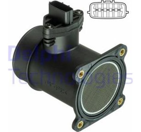 Debitmetru de aer 5 pin. modul NISSAN ALMERA II. ALMERA TINO. PRIMERA 1.5-2.2D 06.96-05.07 - Delphi-AF10371-12B1