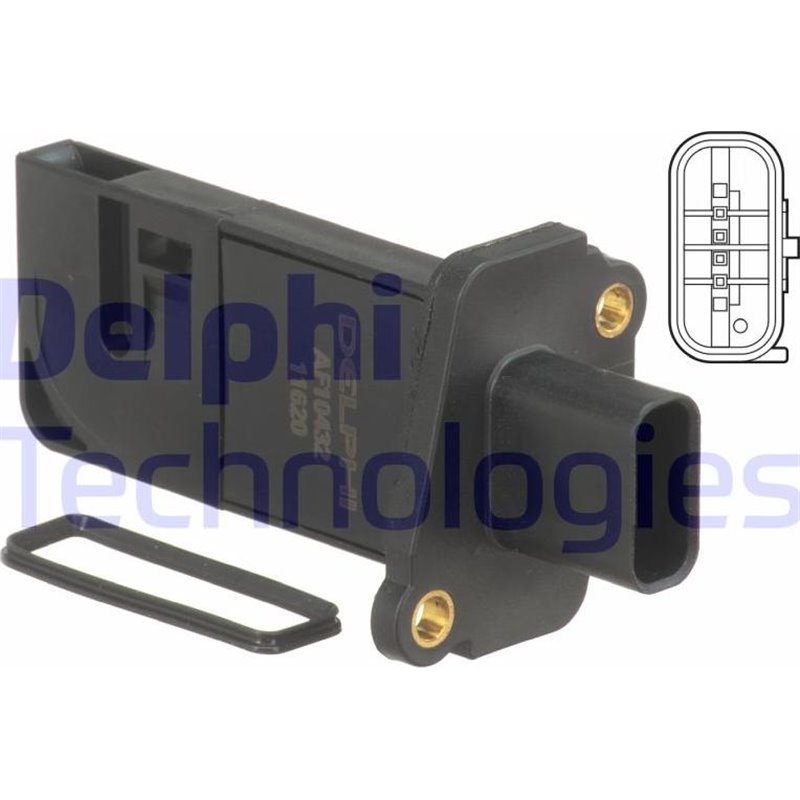 Debitmetru de aer 4 pin. cartus VOLVO S60 II. S80 II. V50. V60 I. V70 III. XC60 I. CITROEN JUMPER II. FORD B-MAX. ECOSPORT. FIES