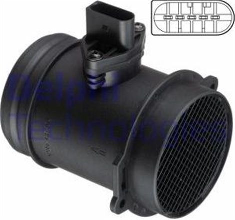 Debitmetru de aer 5 pin. modul AUDI A6 ALLROAD C6. A6 C5. A6 C6. A8 D2. A8 D3. ALLROAD C5 3.7-4.2 11.98-08.11 - Delphi-AF10560-1