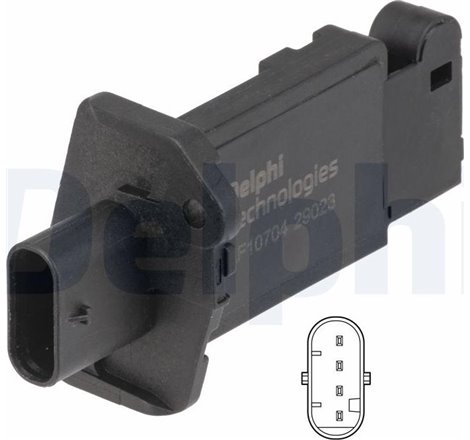 Air flowmeter 4 pin. cartridge SUZUKI IGNIS III. SWIFT V 1.2-1.2H 10.16- - Delphi-AF10704-12B1