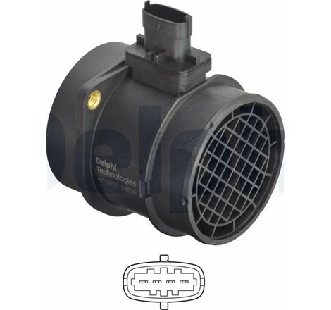 Air flowmeter 4 pin. in housing CHRYSLER 300C. JEEP GRAND CHEROKEE. GRAND CHEROKEE IV 3.0D 01.11- - Delphi-AF10721-12B1