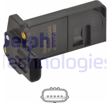 Debitmetru de aer 5 pin. cartus ISUZU D-MAX I. D-MAX II. GRAFTER. N 6TH GENERATION 1.9D-5.2D 10.06- - Delphi-AF10749-12B1