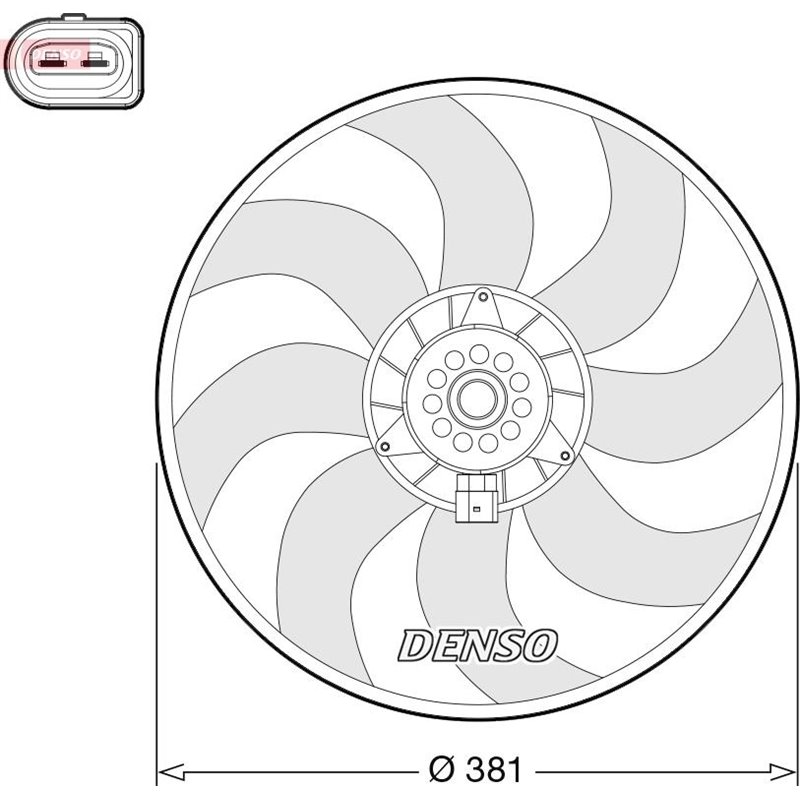 Ventilator radiator Stanga AUDI A6 ALLROAD C7. A6 C7. A7. Q3. Q5 1.4-3.0D 11.08-10.18 - Denso-DER02006