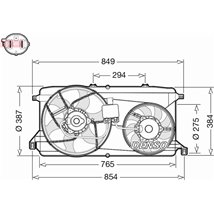Ventilator radiator cu carcasa FORD TRANSIT. TRANSIT TOURNEO 2.2D-2.3 04.06-12.14 - Denso-DER10009