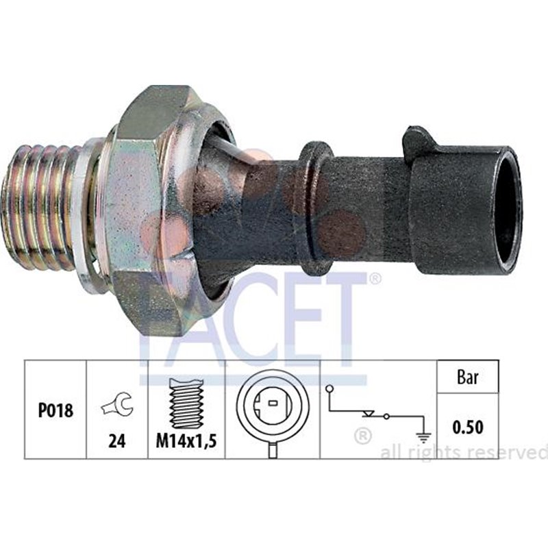 Senzor,presiune ulei - FACET-7.0069