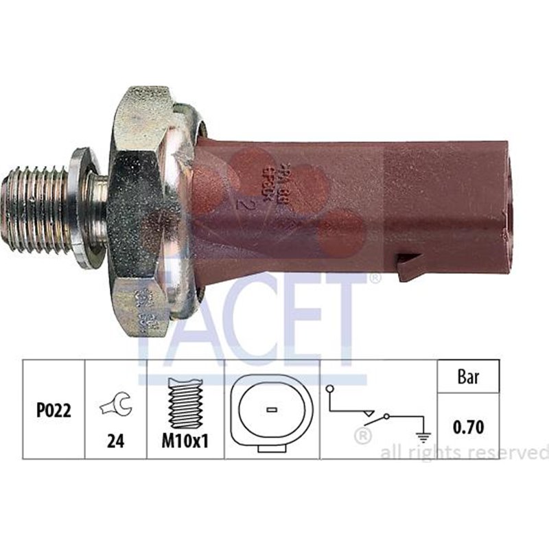 Senzor,presiune ulei - FACET-7.0132