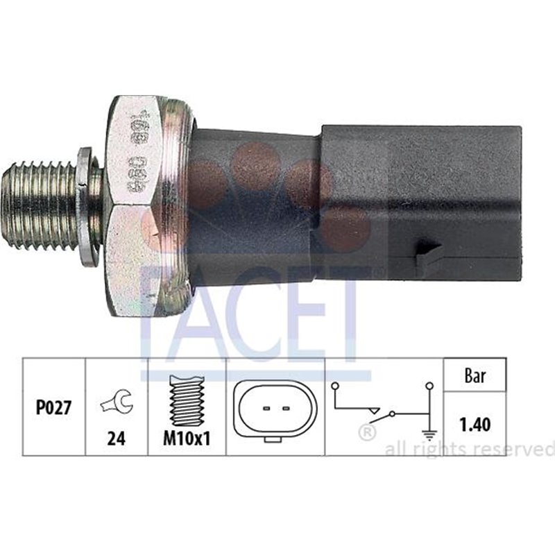 Senzor,presiune ulei - FACET-7.0168