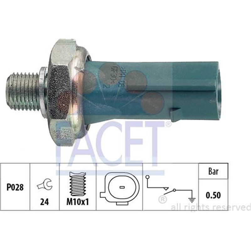 Senzor,presiune ulei - FACET-7.0196