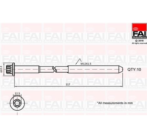 Set surub, chiulasa - FAI AutoParts-B1018