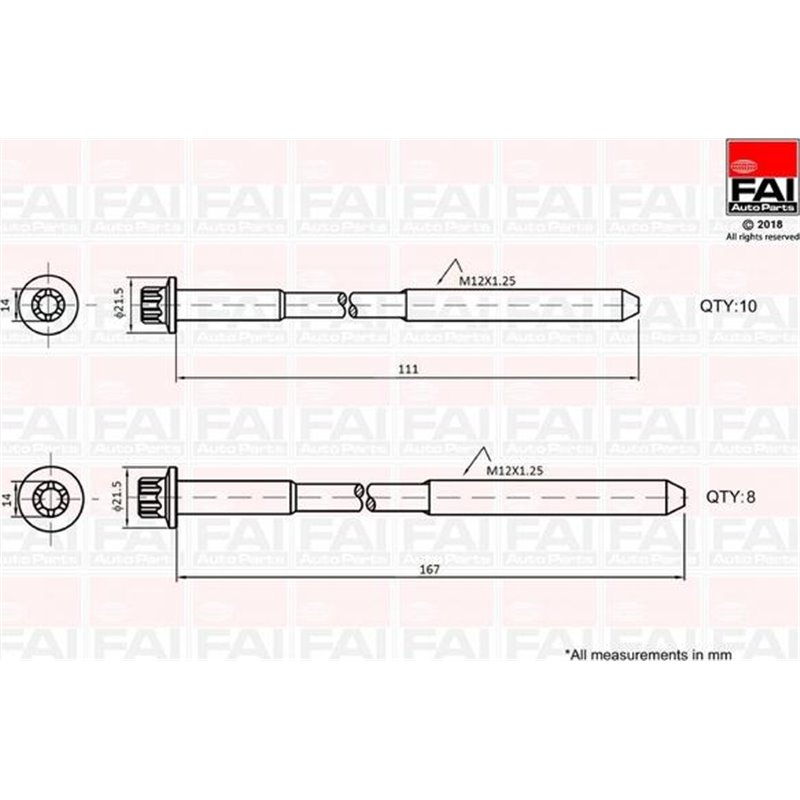 Set surub, chiulasa - FAI AutoParts-B2124