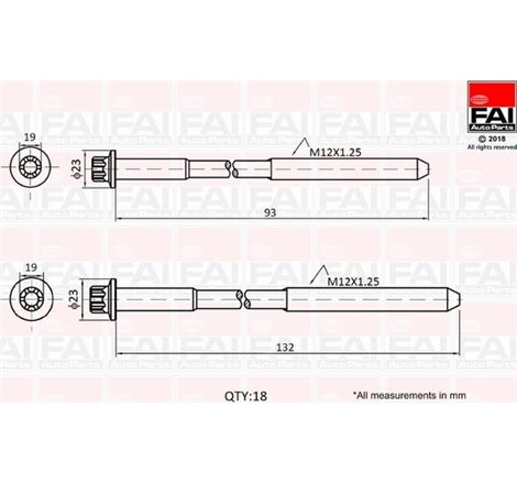 Set surub, chiulasa - FAI AutoParts-B2201