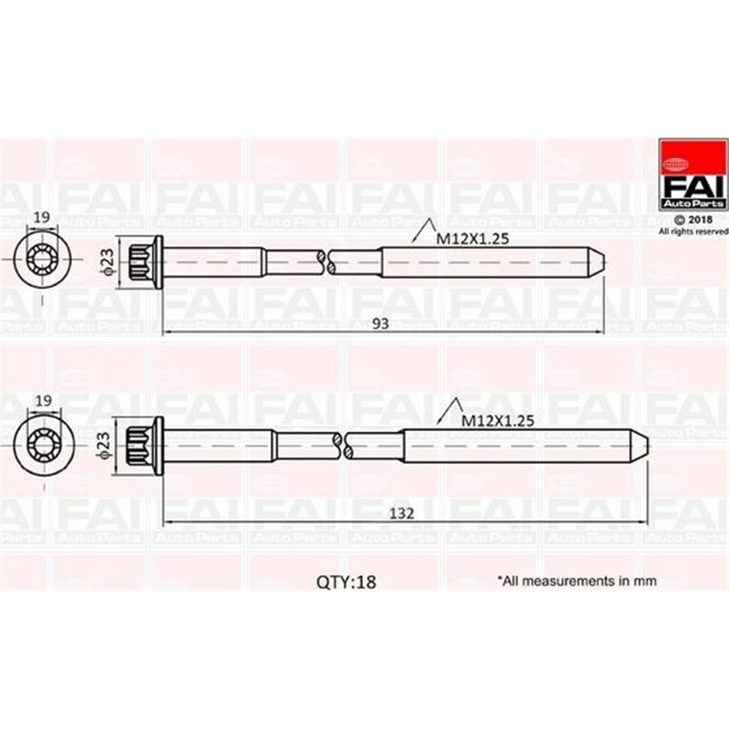 Set surub, chiulasa - FAI AutoParts-B2201