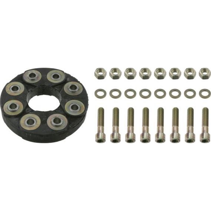 Cuplarea elastica a arborelui elicei Fata-Spate diametru exterior 149mm. suruburi MERCEDES 124 W124. C W203. CLK A208. CLK A209.