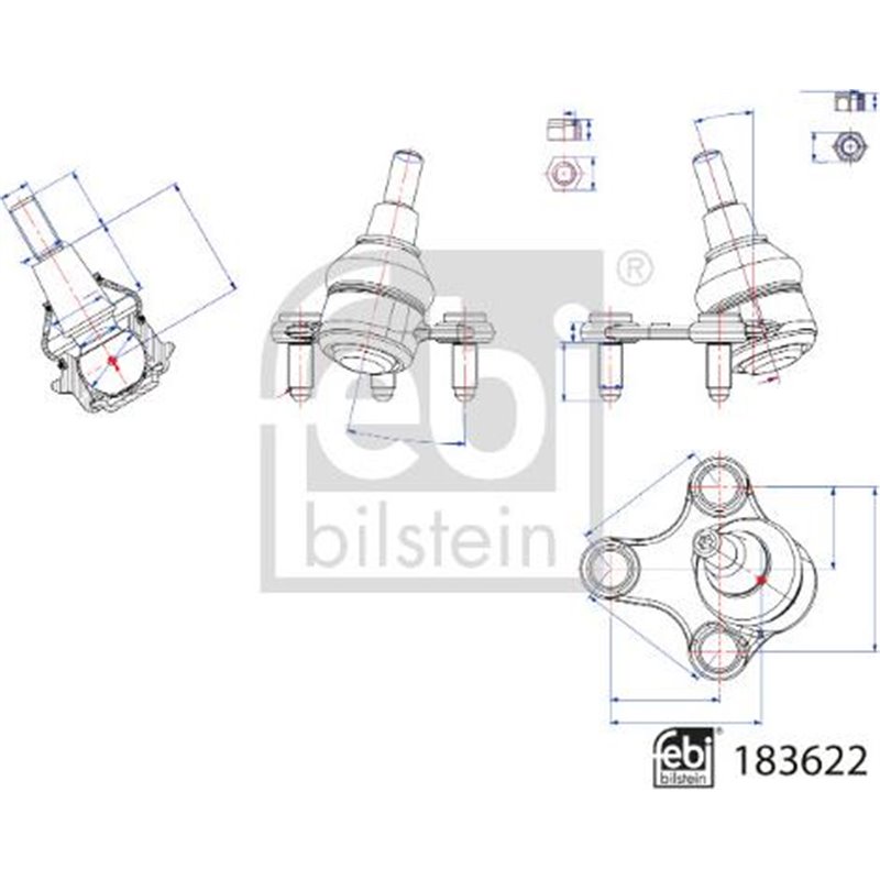 Pivot axa Stanga fata cu piulita VW CADDY CALIFORNIA V CAMPER. CADDY V. CADDY V-MINIVAN 1.5-2.0D 09.20- - Febi Bilstein-183622