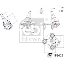 Pivot axa Stanga fata cu piulita VW CADDY CALIFORNIA V CAMPER. CADDY V. CADDY V-MINIVAN 1.5-2.0D 09.20- - Febi Bilstein-183622