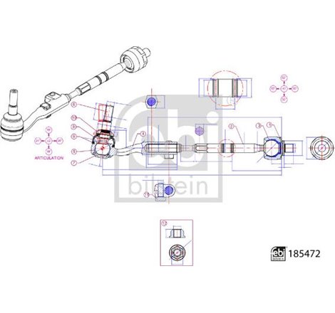 Bara directie cu cap ST 336mm BMW 2 G42. G87. 3 G20. G80. G28. 3 G21. 3 G21. G81. 4 G22. G82. 4 G23. G83. 4 GRAN COUPE G26. I4 G