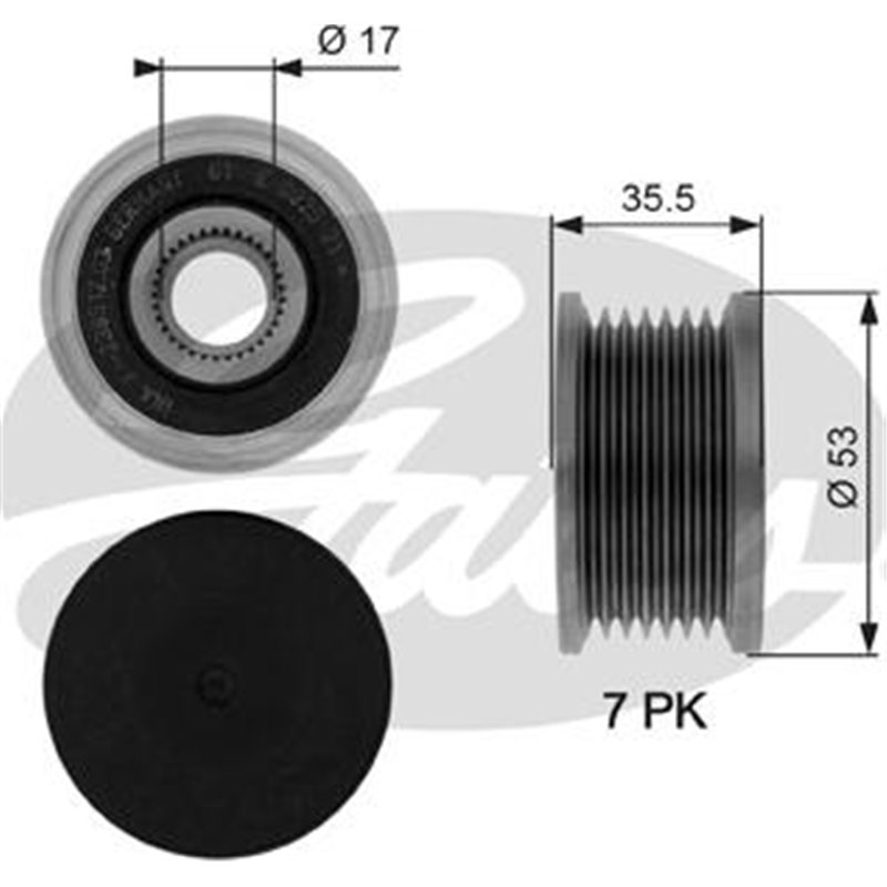 Fulie. alternator - Gates-OAP7110 - GATES-OAP7110