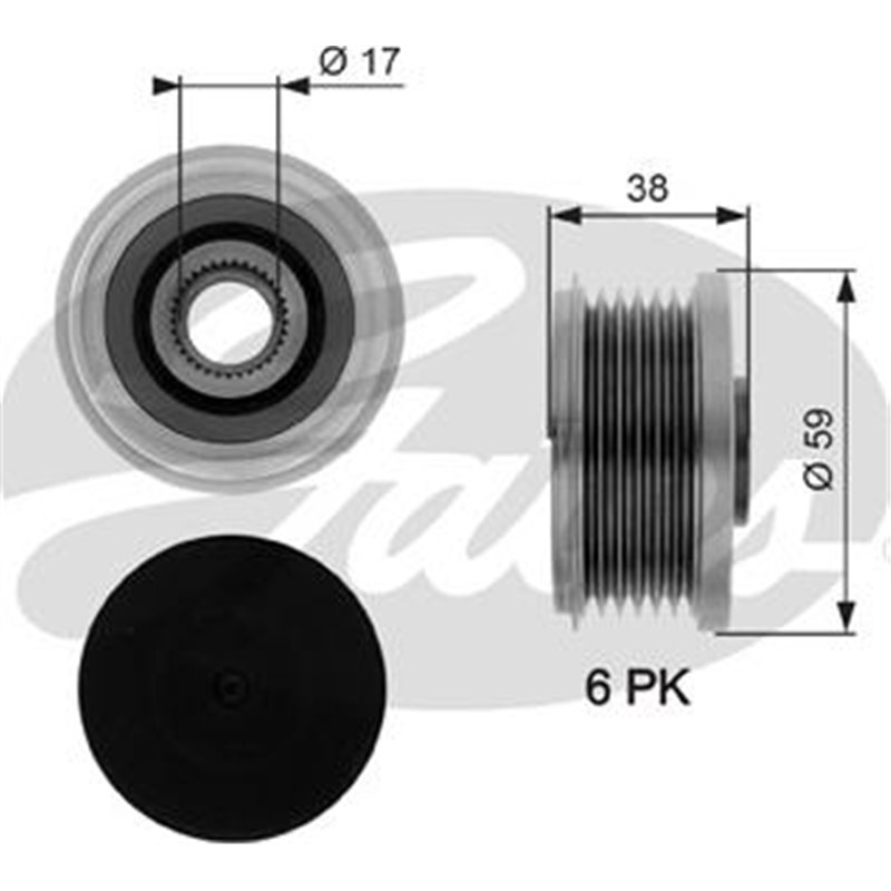 Fulie. alternator - Gates-OAP7282 - GATES-OAP7282