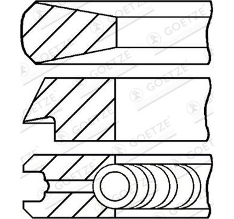 Set segmenti piston - Goetze-08-114400-45