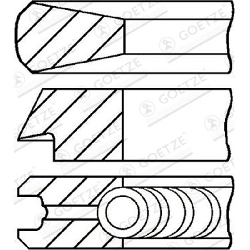 Set segmenti piston - Goetze-08-114400-45