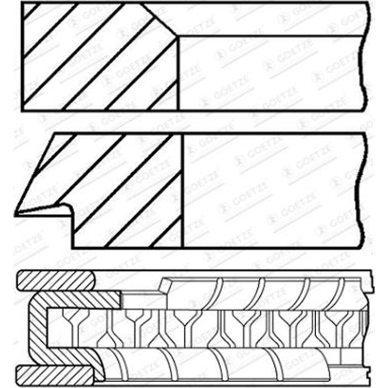 Set segmenti piston - Goetze-08-446600-00