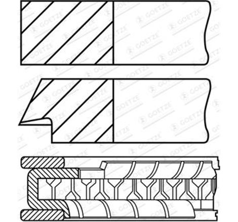 Set segmenti piston - Goetze-08-452800-10