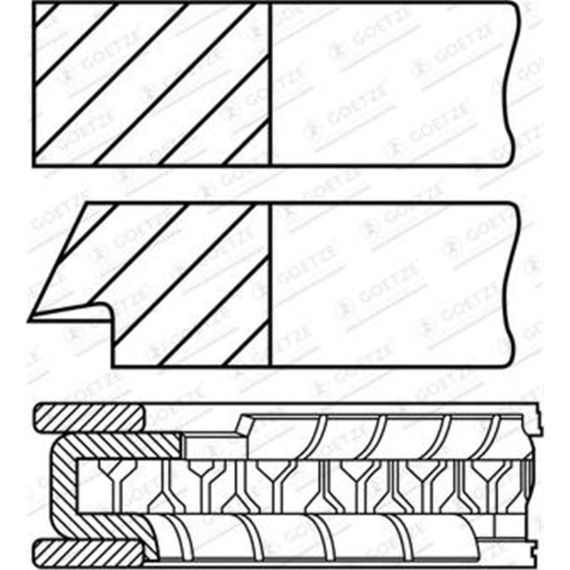 Set segmenti piston - Goetze-08-452800-10