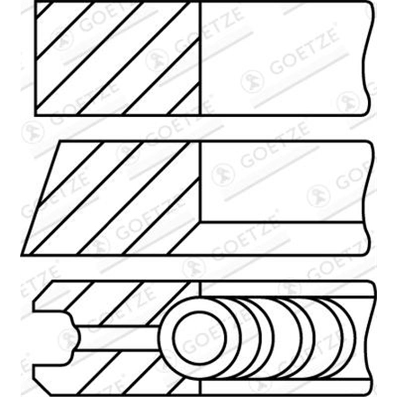 Set segmenti piston - Goetze-08-501500-10