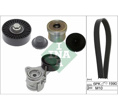 V-belts set with rollers BMW 1 E81. 1 E82. 1 E87. 1 E88. 3 E90. 3 E91. 3 E92. 3 E93. 5 E60. 5 E61. 6 E63. 6 E64. 7 E65. E66. E67