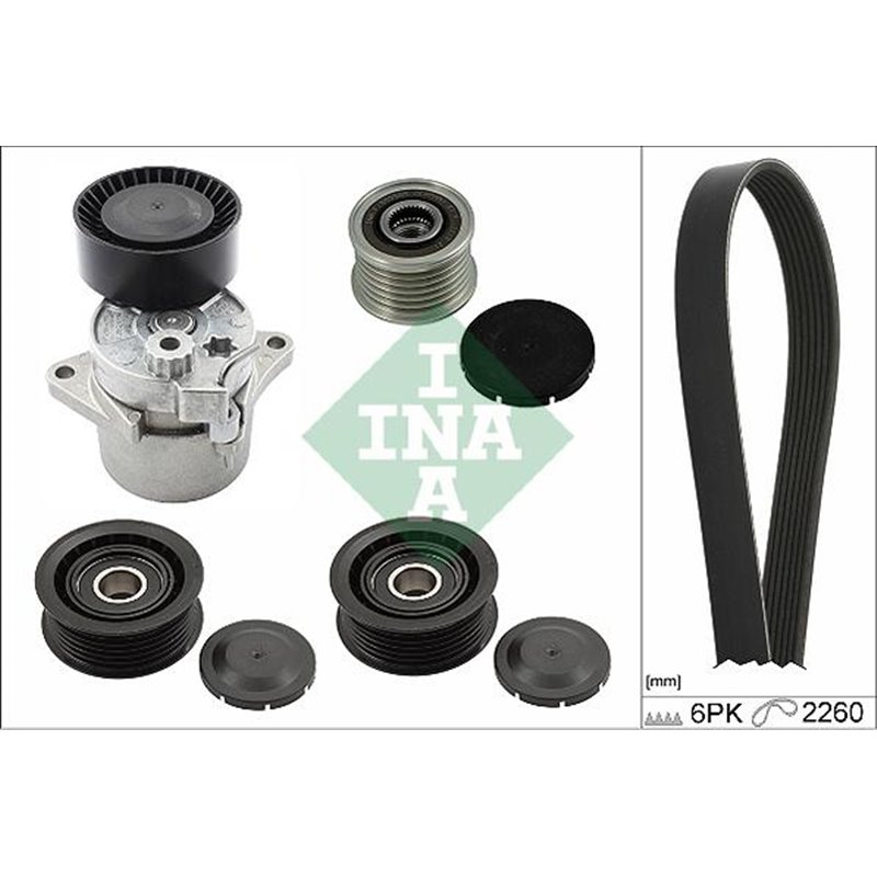 V-belts set with rollers MERCEDES C T-MODEL S203. C W203. CLK C209 2.1D-2.2D-2.7D 05.00-05.09 - INA-529011523