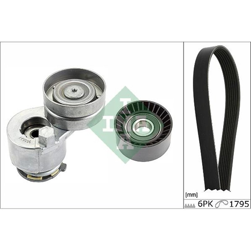 V-belts set with rollers MITSUBISHI CARISMA. SPACE STAR. NISSAN INTERSTAR. PRIMASTAR. PRIMERA. OPEL MOVANO A. VIVARO A. RENAULT 