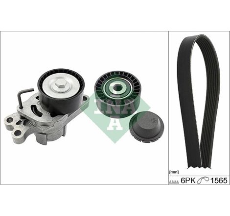 Multi-V-belt set with tensioner CITROEN BERLINGO. BERLINGO-MINIVAN. NEMO. NEMO-MINIVAN. XSARA PICASSO. PEUGEOT 206. 206. BIPPER.