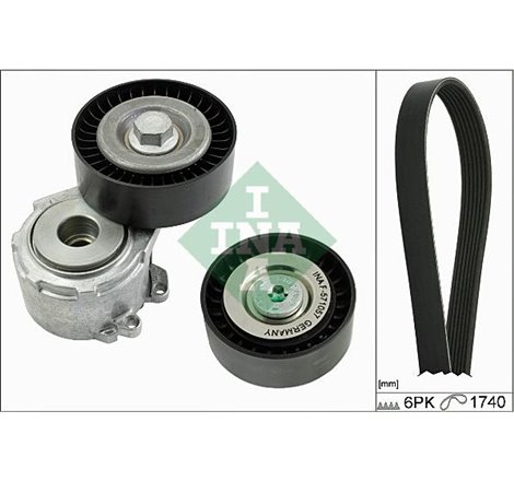 V-belts set with rollers CITROEN C5 I. C5 II. C5 I-KOMBI. C8. FIAT ULYSSE. LANCIA PHEDRA. PEUGEOT 406. 607. 807 2.0D-2.2D 02.00-