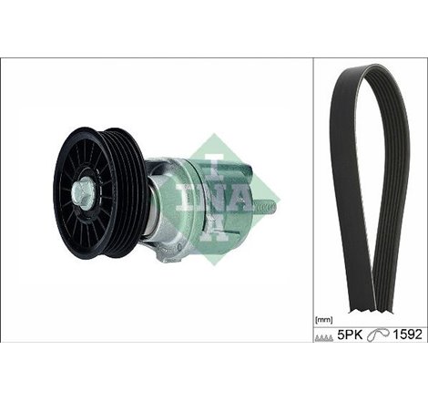 V-belts set with rollers AUDI A4 B5. A6 C5. VW PASSAT B5 1.9D-1.9DH 01.95-09.01 - INA-529016110