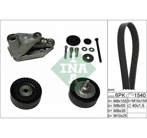 V-belts set with rollers BMW 5 E60. 5 E61. 7 E65. E66. E67. X3 E83 2.2-2.5-3.0 12.01-12.10 - INA-529019810