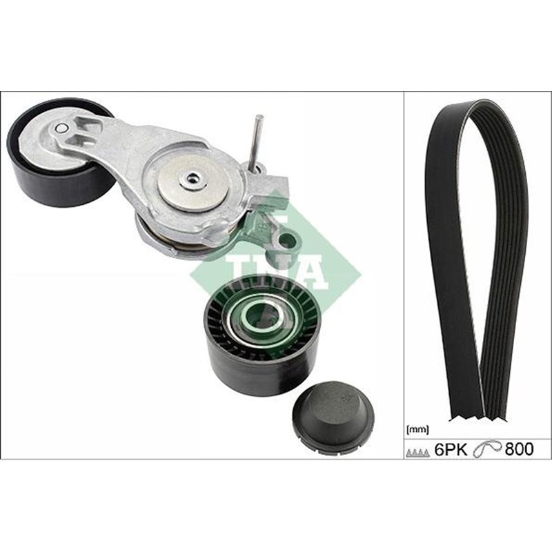 V-belts set with rollers VOLVO C30. S40 II. S80 II. V50. V70 III. CITROEN C1. C2. C2 ENTERPRISE. C3 I. C3 PLURIEL. C4. C4 I. FOR