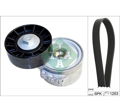 V-belts set with rollers FORD GALAXY II. S-MAX 2.0D 05.06-06.15 - INA-529022610