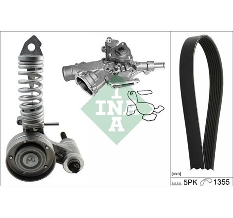 Multi-V-Belt kit rolls and water pump OPEL AGILA. ASTRA G. ASTRA G CLASSIC. ASTRA H. ASTRA H GTC. COMBO-MINIVAN. CORSA B. CORSA 