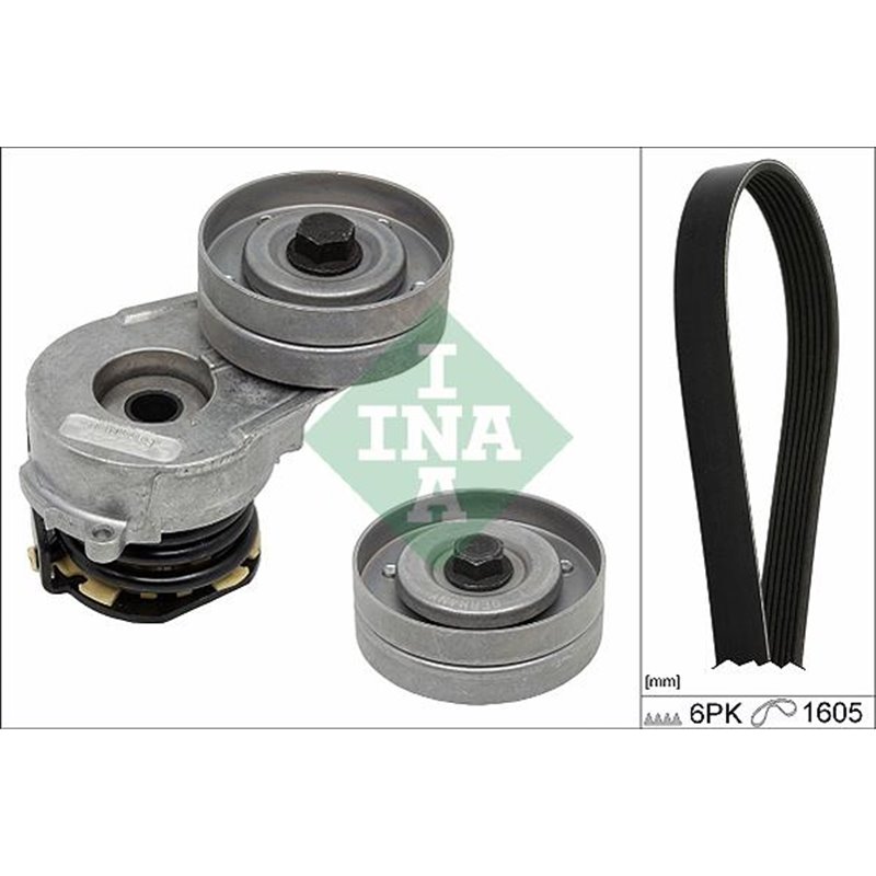 V-belts set with rollers OPEL ASTRA H. ASTRA H CLASSIC. ASTRA H GTC. ASTRA H-KOMBI. ZAFIRA B. ZAFIRA B-MINIVAN 1.7D 02.07- - INA