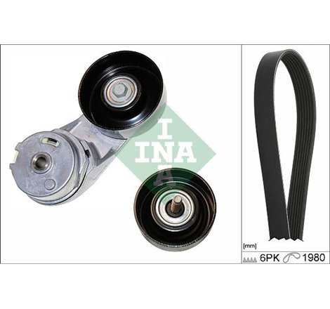 V-belts set with rollers CHEVROLET CAPTIVA. MALIBU. OPEL ANTARA A. INSIGNIA A. INSIGNIA A COUNTRY 2.0-2.0ALK-2.4 07.08- - INA-52