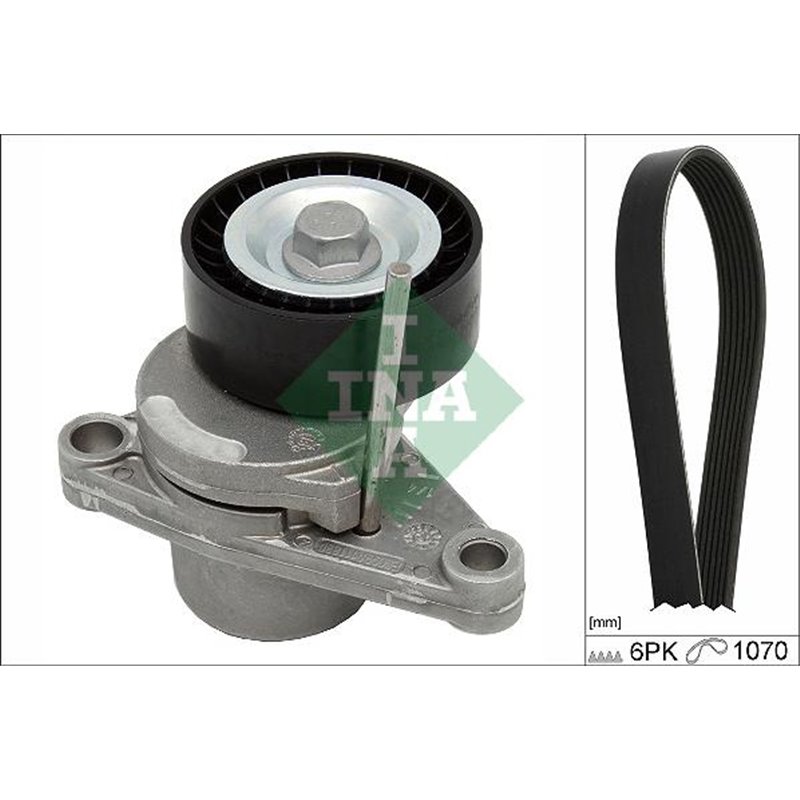 V-belts set with rollers CITROEN C2. C3 I. C4. C4 I. PEUGEOT 1007. 207. 208 II. 307. 308 I 1.1-1.6ALK 08.00- - INA-529034410