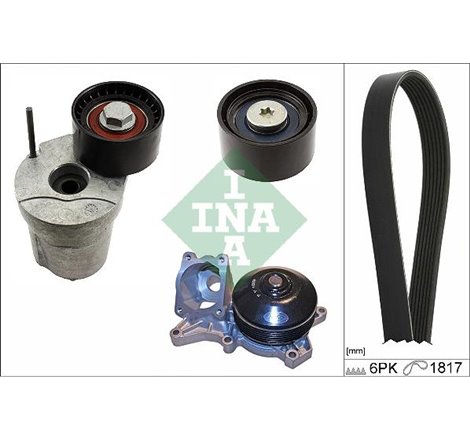 Multi-V-Belt kit rolls and water pump BMW 1 E81. 1 E82. 1 E87. 1 E88. 3 E90. 3 E91. 3 E92. 3 E93. X1 E84 2.0D-3.0D 06.04-06.15 -