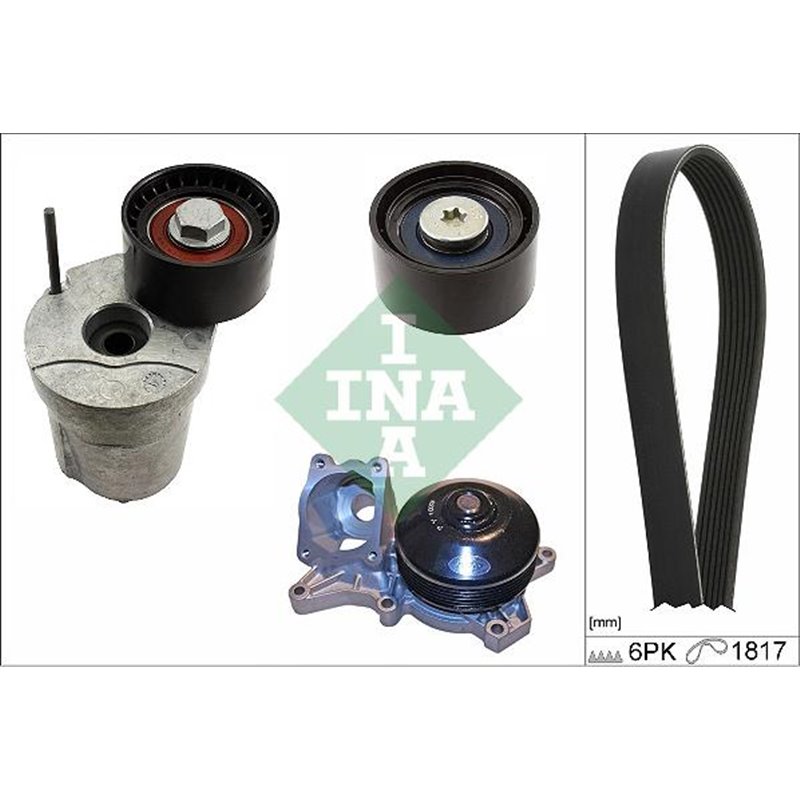 Multi-V-Belt kit rolls and water pump BMW 1 E81. 1 E82. 1 E87. 1 E88. 3 E90. 3 E91. 3 E92. 3 E93. X1 E84 2.0D-3.0D 06.04-06.15 -