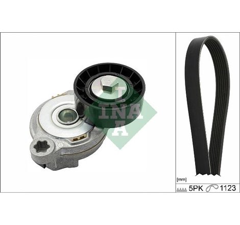 Multi-V-belt set with tensioner VOLVO S60 II. S80 II. V60 I. V70 III. V70 III-KOMBI. XC60 I. XC70 II 2.0D-2.4D-2.5 03.06-07.18 -