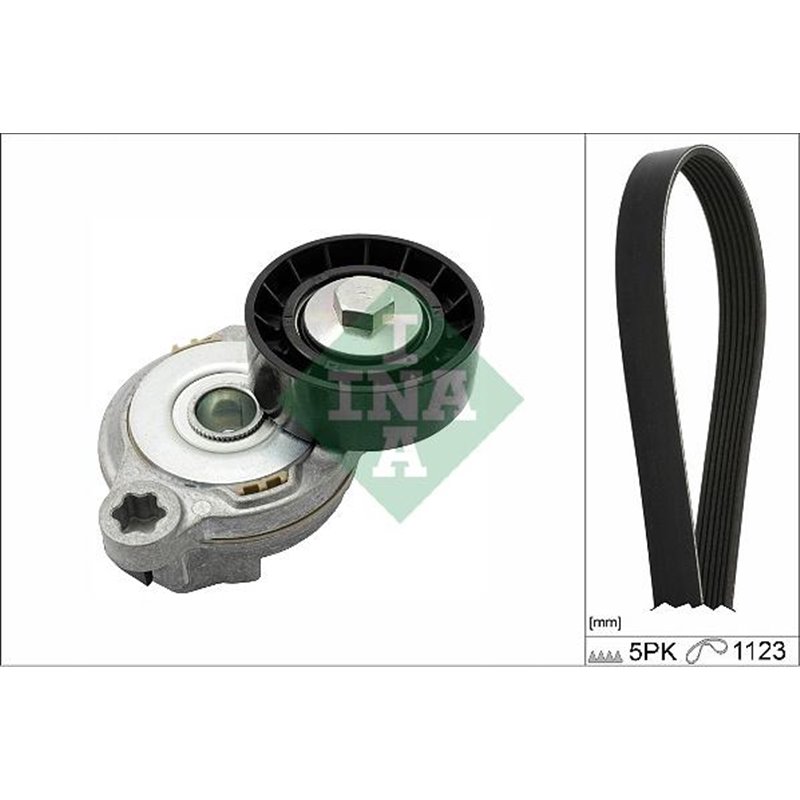 Multi-V-belt set with tensioner VOLVO S60 II. S80 II. V60 I. V70 III. V70 III-KOMBI. XC60 I. XC70 II 2.0D-2.4D-2.5 03.06-07.18 -