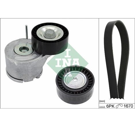 V-belts set with rollers CITROEN NEMO. NEMO-MINIVAN. FIAT DOBLO. DOBLO CARGO. FIORINO. FIORINO-MINIVAN. LINEA. QUBO. STRADA. OPE