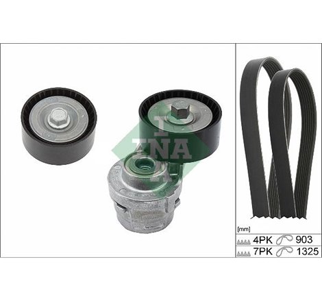 V-belts set with rollers IVECO DAILY III. DAILY IV. DAILY V. DAILY VI 2.3D 09.02- - INA-529038610