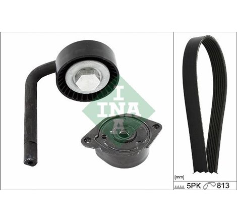 V-belts set with rollers BMW 3 E46. 5 E39. 7 E38. X5 E53 2.5D-3.0D 08.98-02.05 - INA-529041510